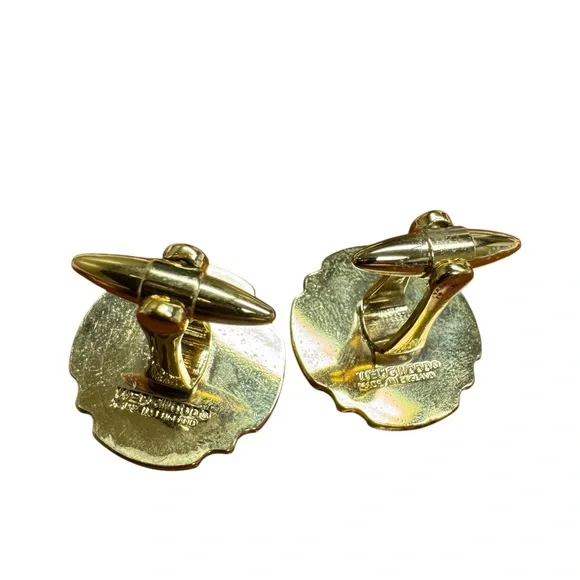 Wedgewood Nautical Anchor Cufflinks in Blue and Gold - Picture 3 of 3
